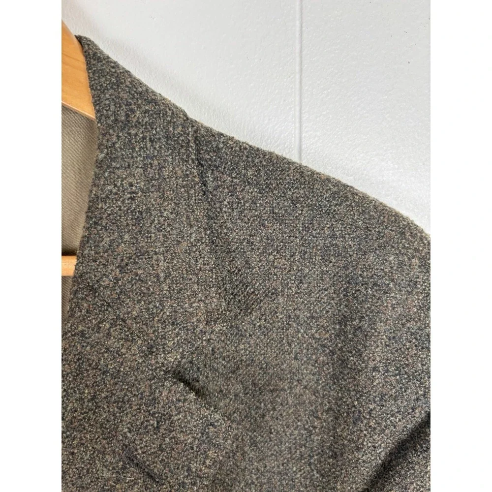 Tallia Uomo Sabbia Blazer Mens 46 Khaki Tweed Wool Blend Made in USA UNION